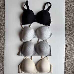 EssElegance Front Closure Push-Up Bra Wire-Free 4 Pack Size Large